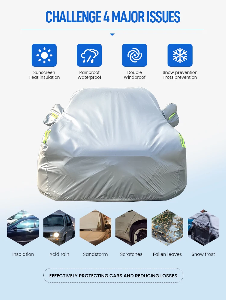 Yama0006 Satin Shield Car Cover Auto Non Woven Laminated Car Dust Cover