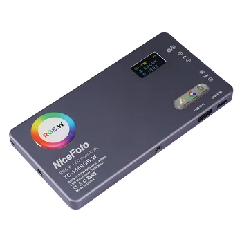 NiceFoto Rechargeable TC158RGBW 10W Built-in Battery RGB Phone Camera Conference LED Video Fill Light for Laptop detail image