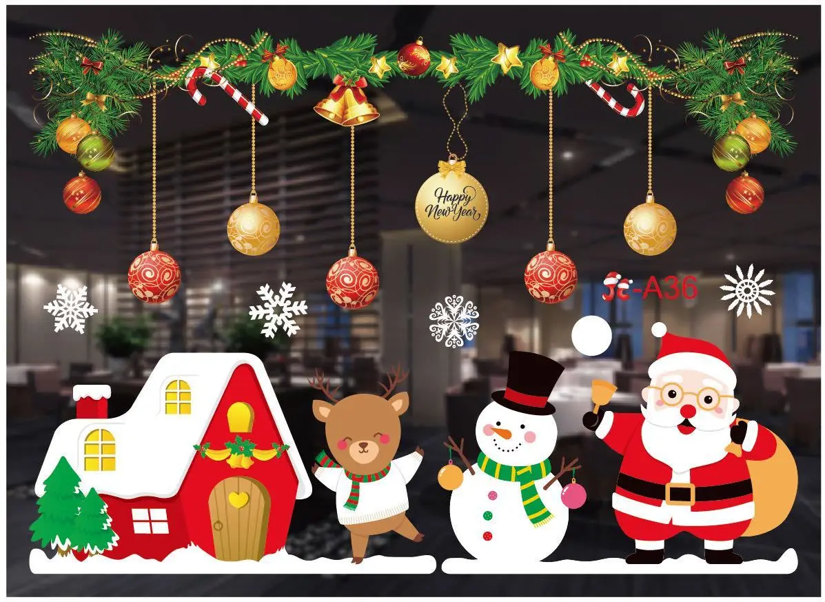 Source 2021 Christmas Ornaments Color Christmas Window Stickers ...