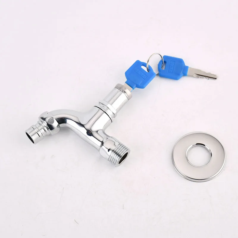 Outdoor Lock Key Washing Machine Faucet Fast Water Taps Nozzle Wall