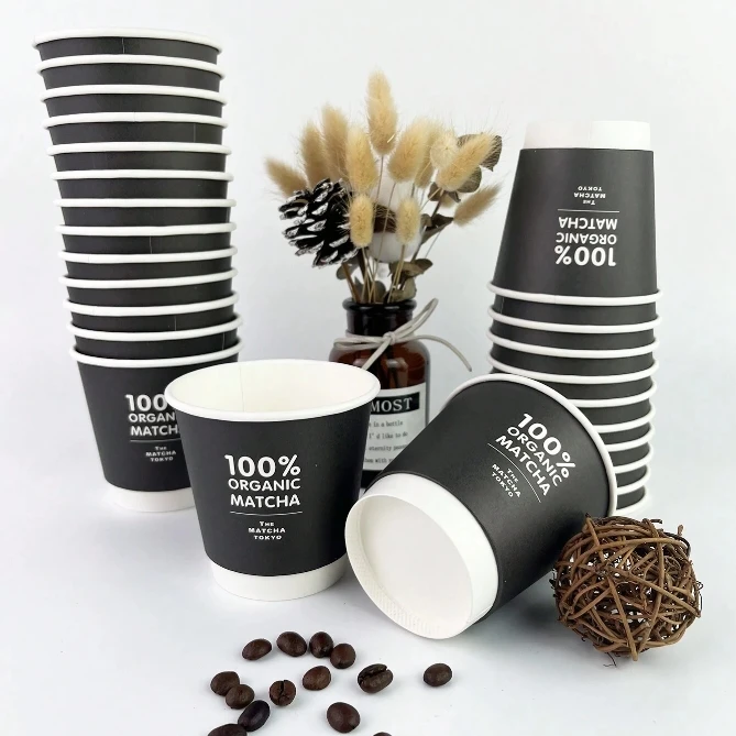 Wholesale Disposable Take Away Hot Coffee Paper Cups With Customized Logo Printing