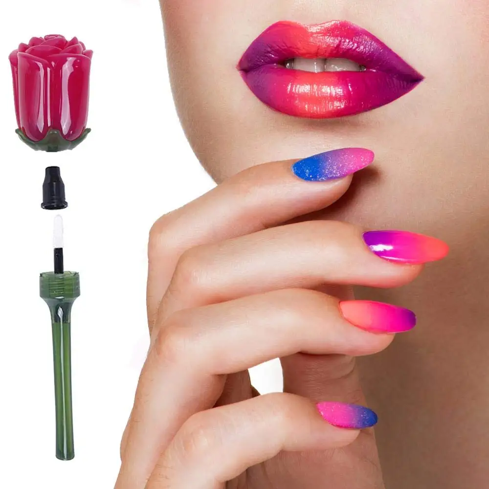 Unique Custom Empty Plastic Flower Shape Lip Gloss Tubes Lipgloss Container Rose
