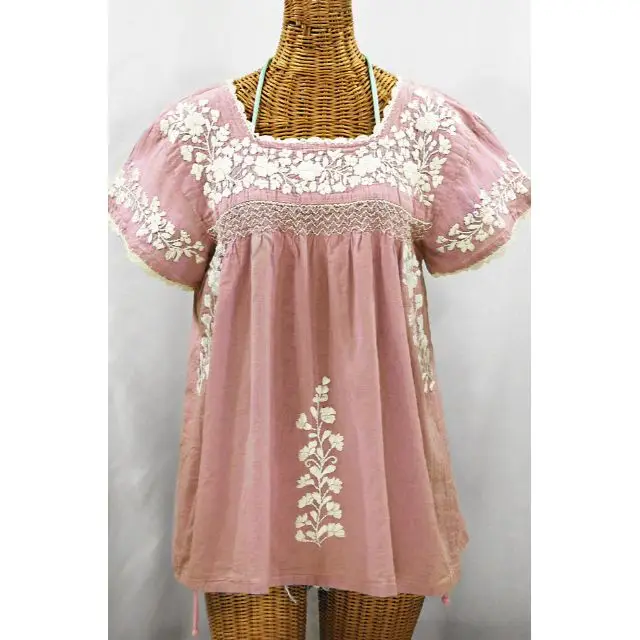 New Model Blouse Hand Embroidered Short Sleeve Bohemian Womens Designers Blouses 2019