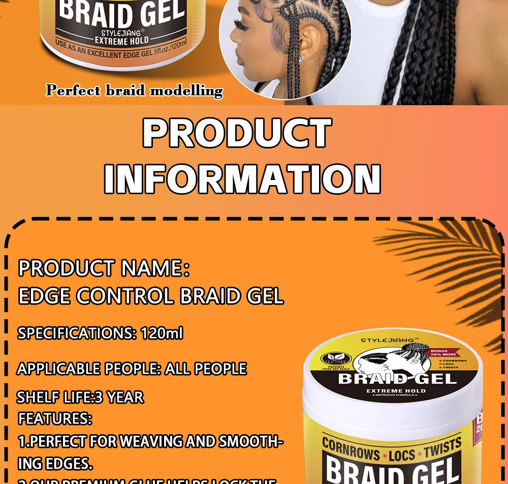 Loc Edge Control 120ml Braiding Gel Extra Hold Firming Nourishing Loc Edge Control Gel ...