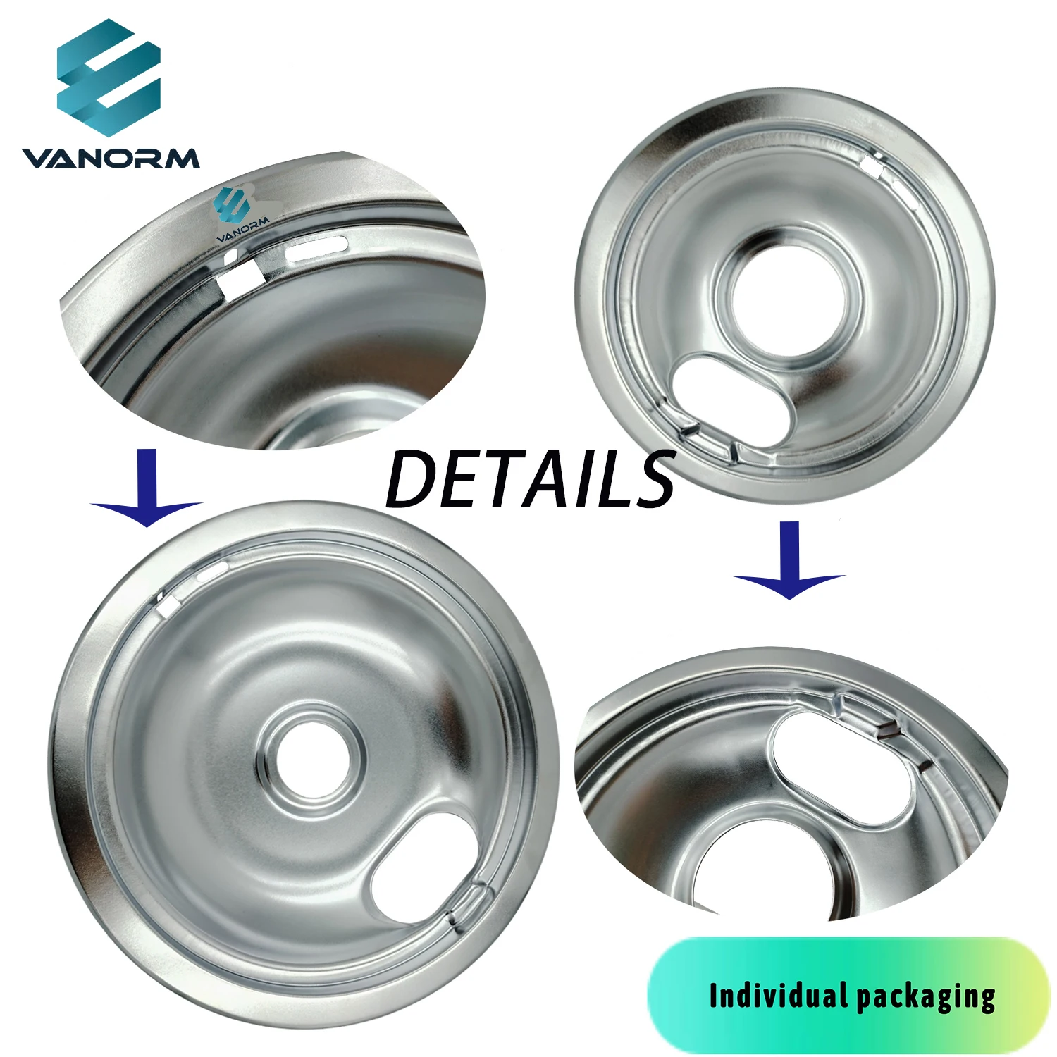 Chrome Drip Pan Set