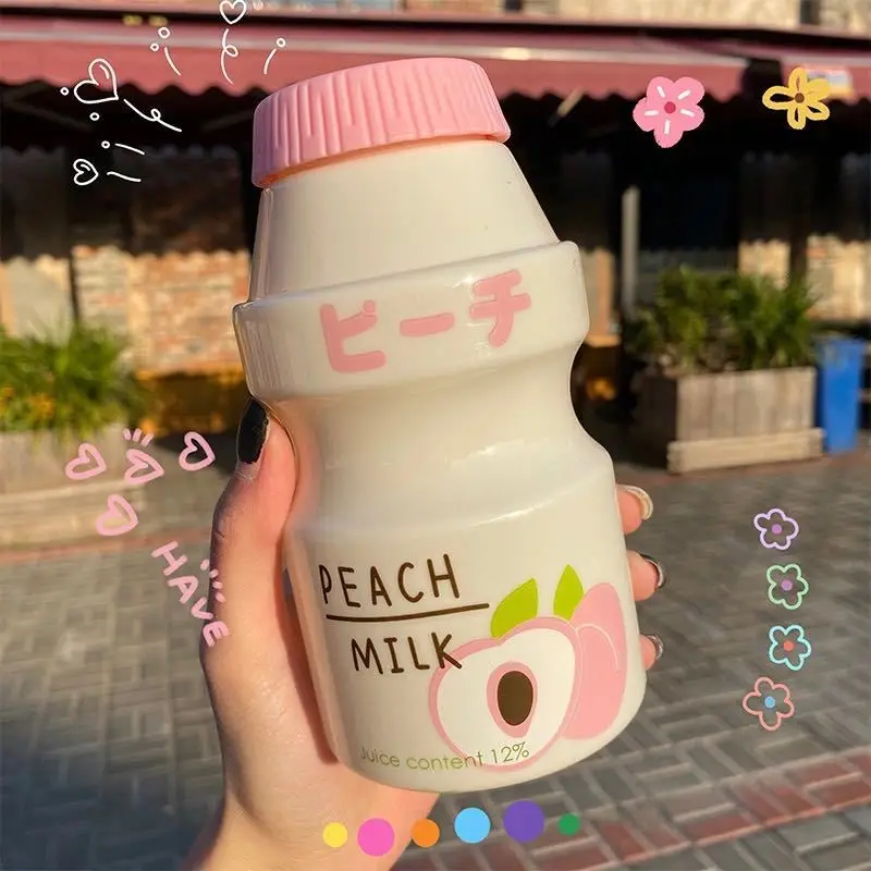 480ml Plastic Cute Yogurt Water Bottle Tour Drinking Bottle Fruit