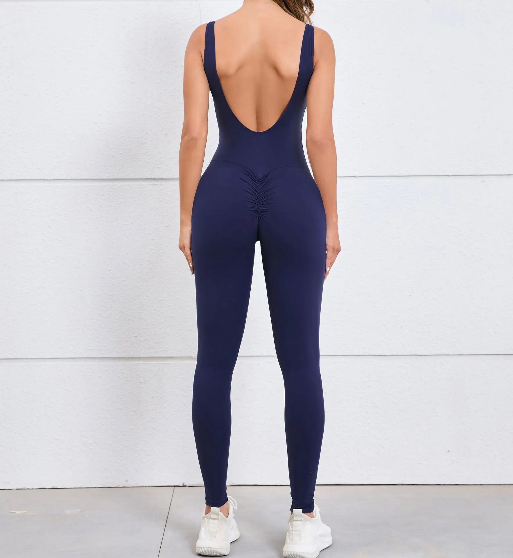 European and American Comfortable backless fashion Bodysuit yoga sets for woman One Piece Workout Jumpsuit Activewear factory