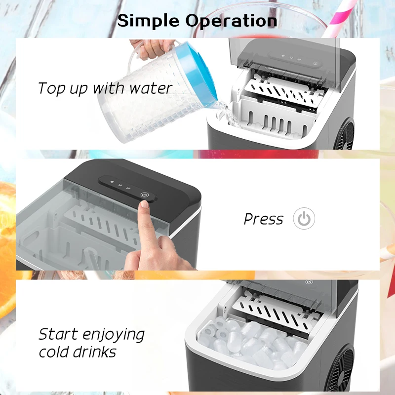 Countertop Ice Maker Machine Adjustable Portable Electric Ice Maker Perfect for Home Office