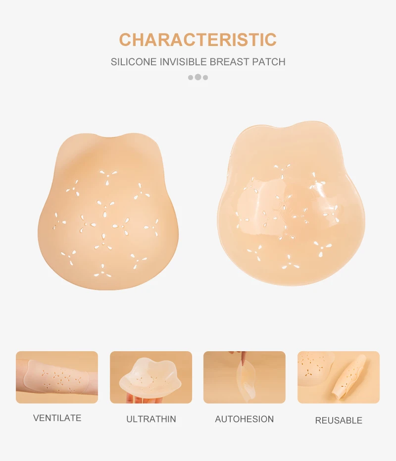 Nipple Covers - 2 Pairs Of Reusable Adhesive Invisible Sticky Silicone Bra Nipple Coverage Pasties Breast Petal For Women 2 Pairs 3 Dark Skin