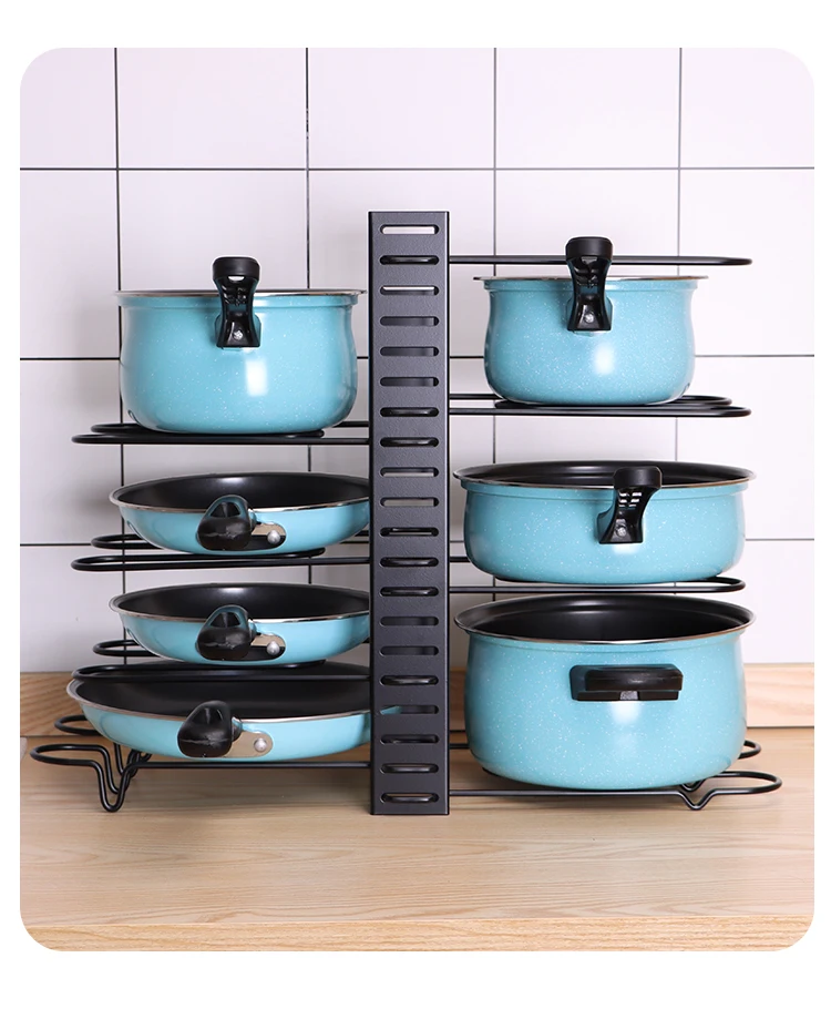 Adjustable Multifunction Kitchen Pan Rack Pan Organizer - Buy Pan Rack ...