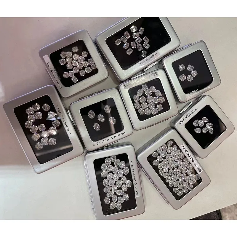 CVD/HPHT Lab-Grown Diamonds 01-1ct Fancy Vivid IGI Certified High Temperature High Pressure Gravel Individually Packaged