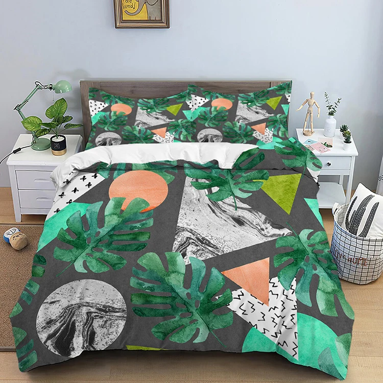 Island Elephant Giraffe Monkey Duvet Cover Set, Green Floral Bedding, Single Double Full Cali Queen King hotsell Size, Text n Size Customizable