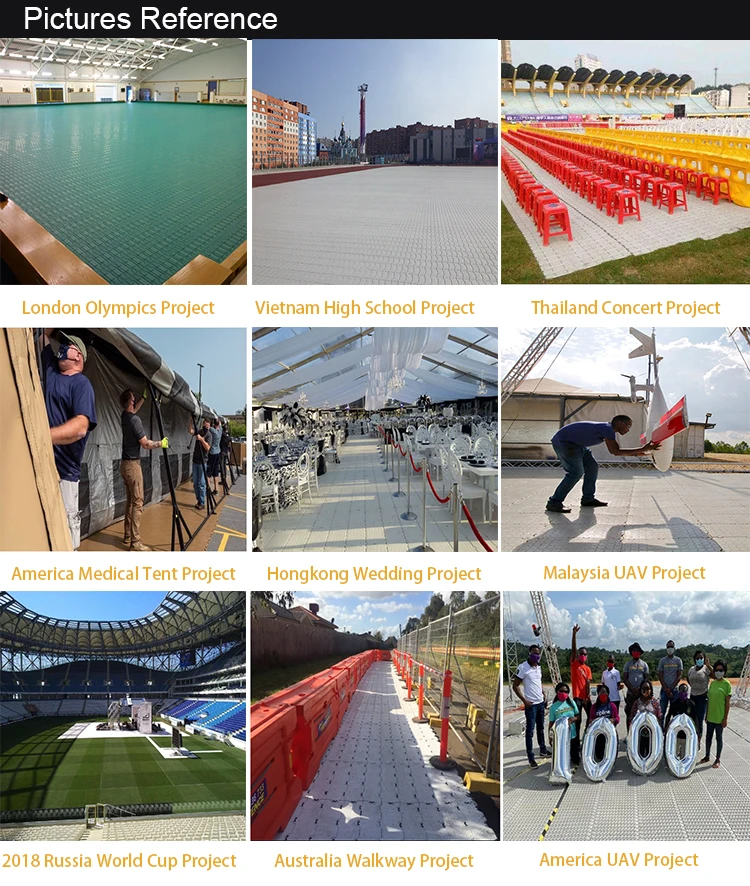 Turf protection flooring interlocking event floor white event deck portable tent flooring