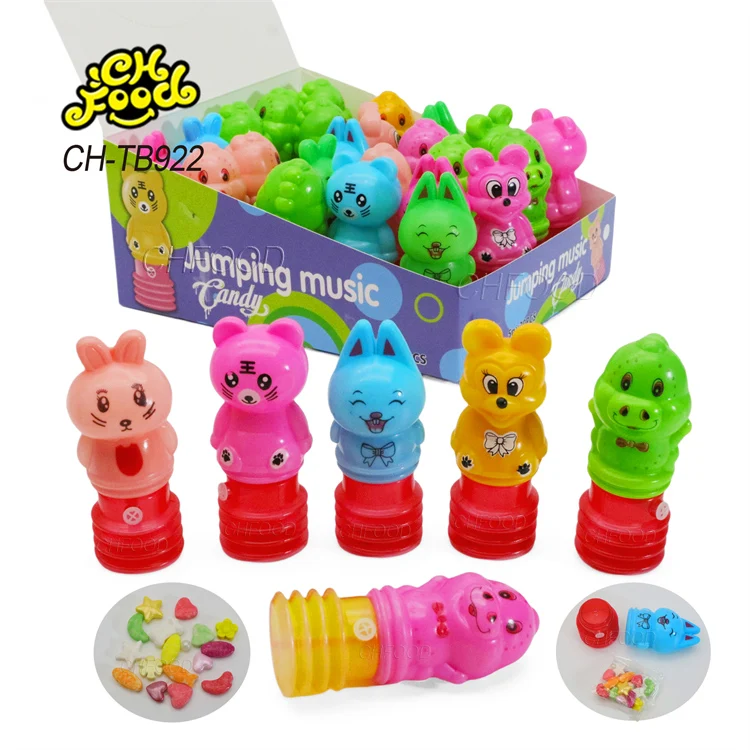 Plastic Jumping Music Candy Bouncing BB Cartoon Animal Toys Cany