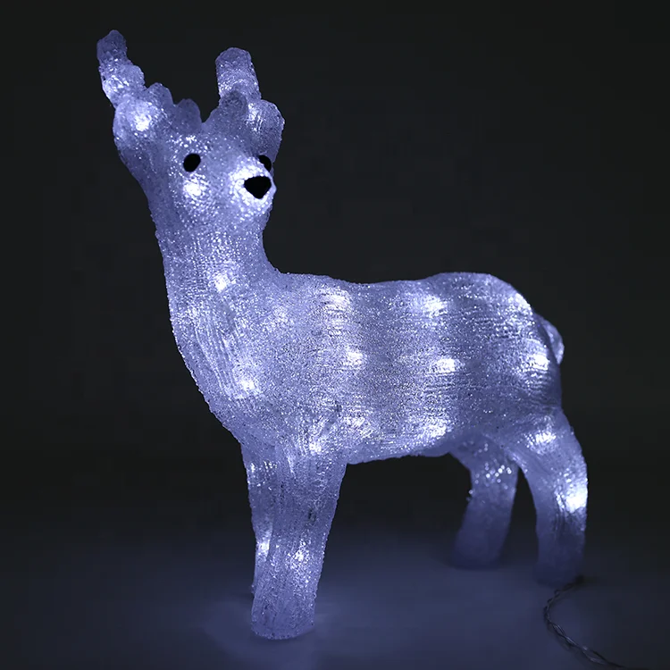 Cute Little Deer Shape Acrylic Aa Battery White Toy Led Festival ...