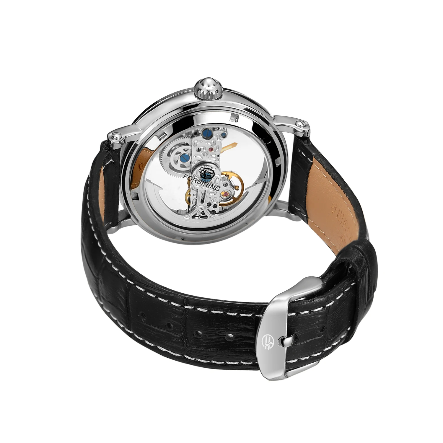 Orologio Automatico Steampunk Uomo FORSINING – Acciaio Inox Dorato – Quadrante Scheletrato – Regalo