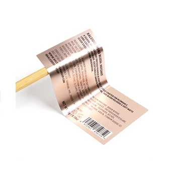 custom cosmetic packaging label gold waterproof vinyl sticker Oil bottle  Lip gloss  Blush sticker