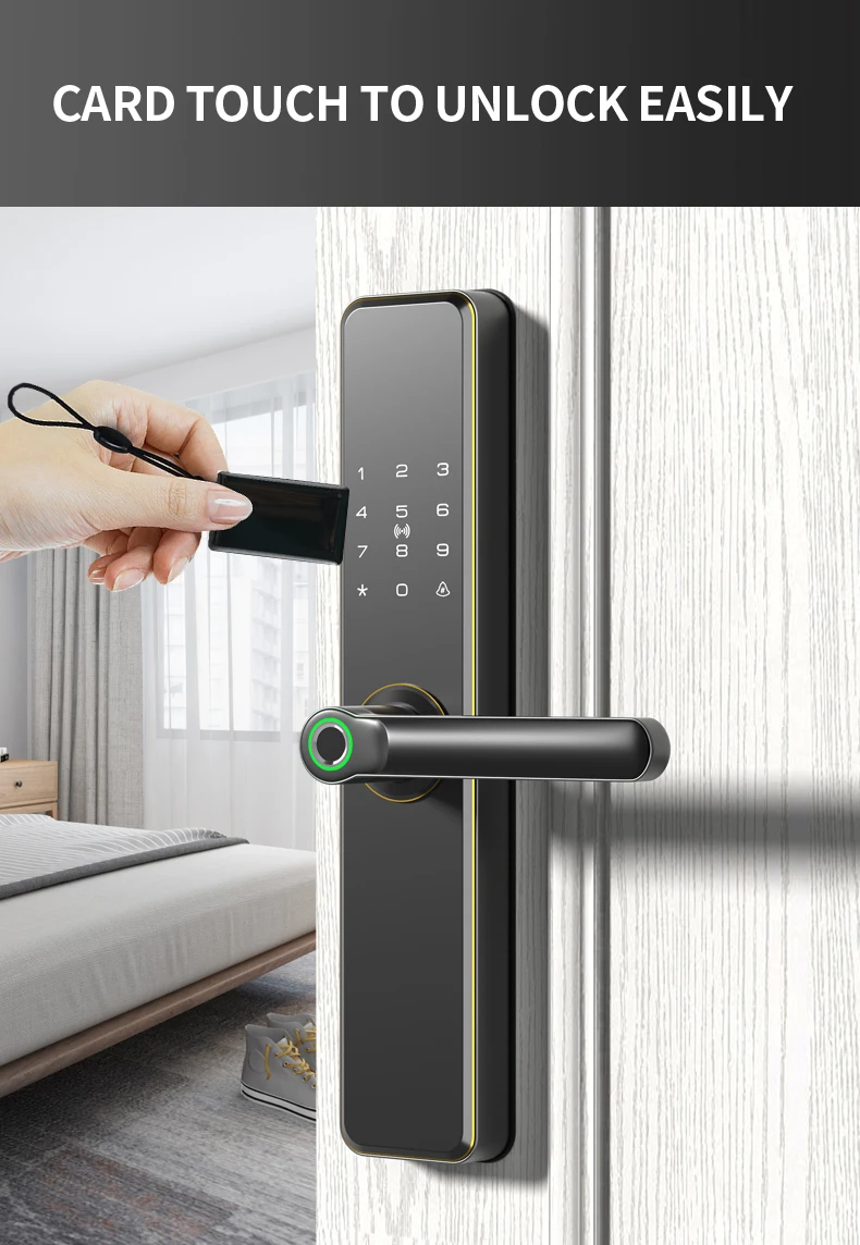 Keyless Entry Rfid Door Lock Door Finger Print Electric Door Lock