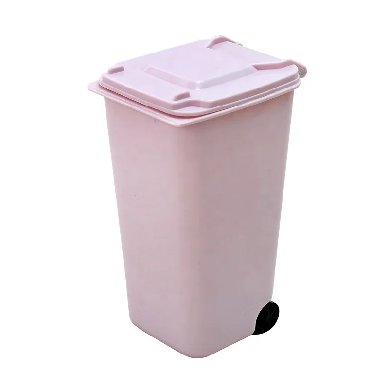 Plastic Mini Trash Can Pen Holder Desktop Mini Dustbin Storage Desk Organizer