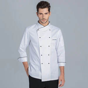 Tesimei Men's Long Sleeve Chef Work Clothes for Cooking for Hotels Western Restaurants Canteens Catering Restaurant Bar Uniforms