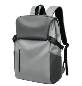 900D Vinyl Backpack, Water-Resistant Travel Laptop Backpack with Durable Straps & Multiple Pockets, Gray Casual Daypack