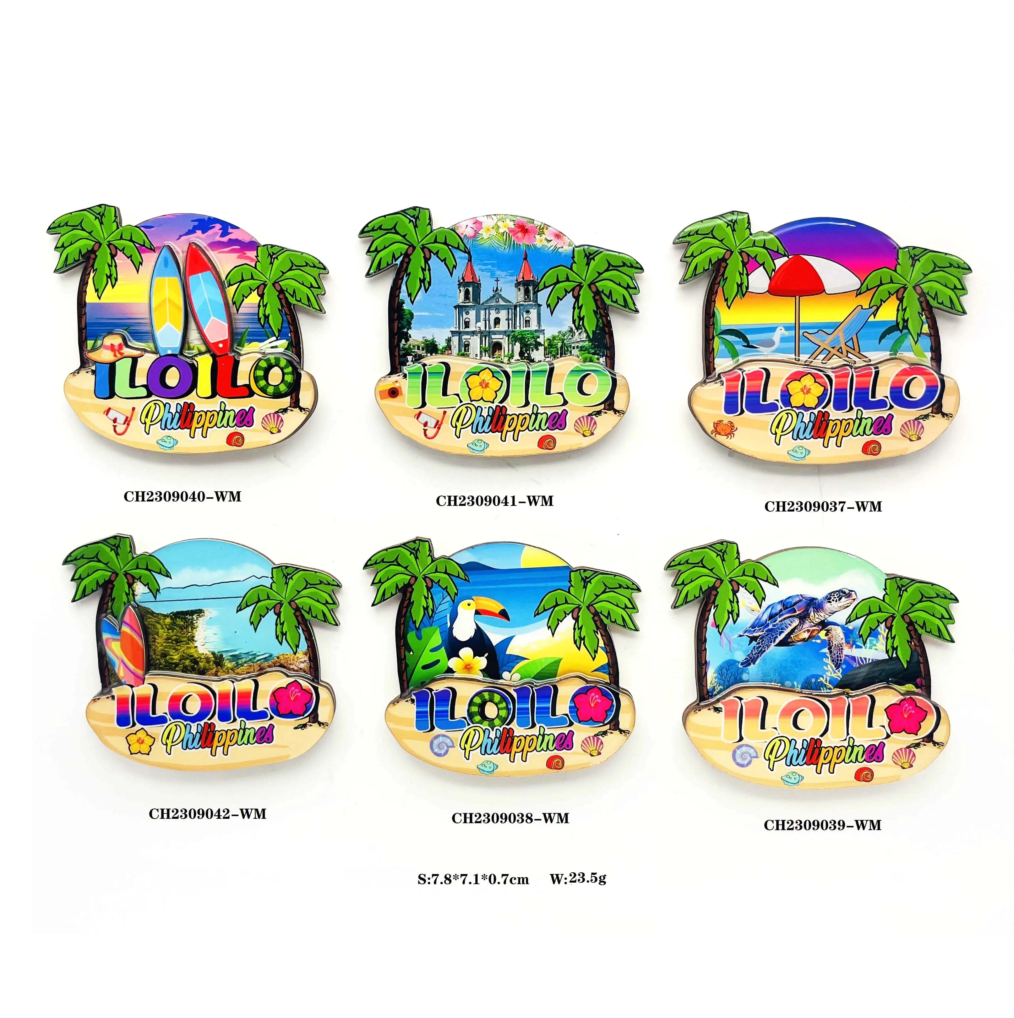 フィリピンボラカイ3D木製エポキシお土産マグネット販促用冷蔵庫