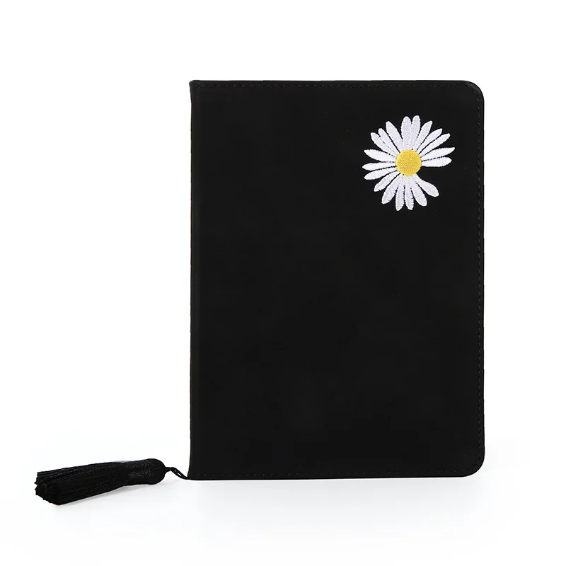 Chinese Style Embroidery Daisy Flower Notepad Creative Tassel Bookmark Student Diary Notebook