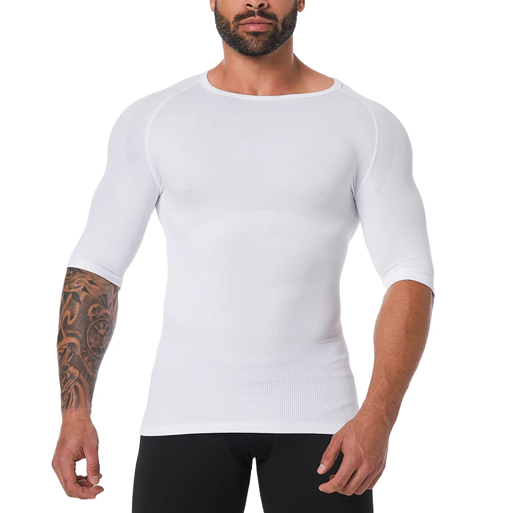 Customize Mens Shapewear Tummy Control Compression Shirts Slimming Undershirt Body Shaper