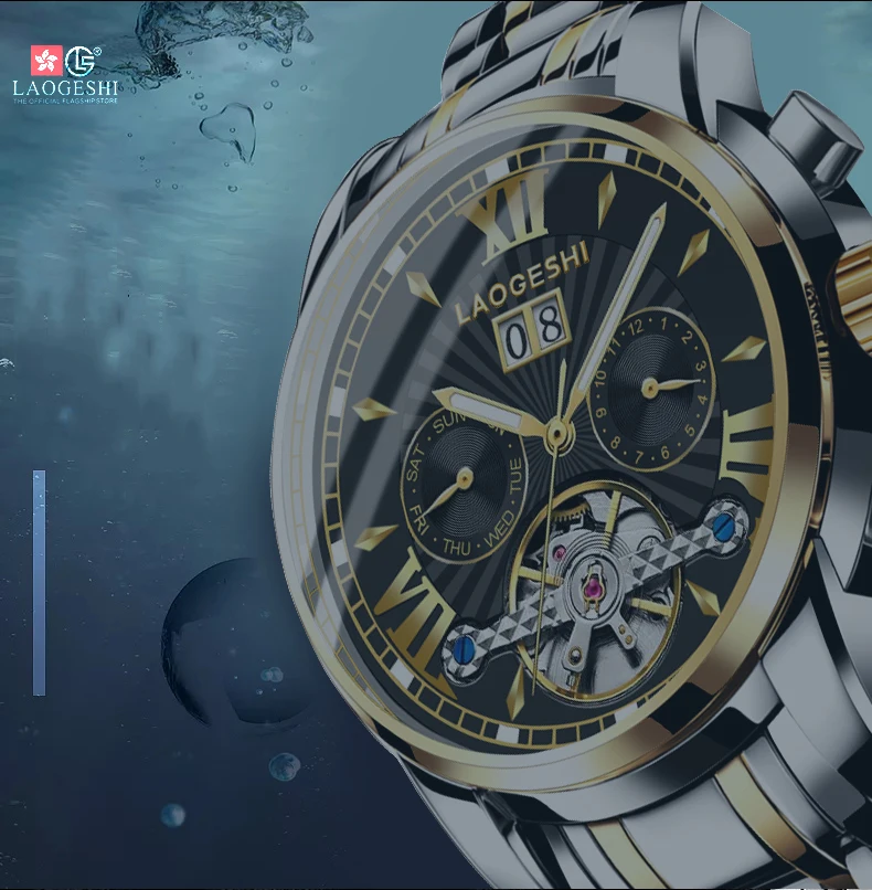 Auto Date Custom logo Automatic Men Wrist Watch Waterproof Men Luxury Tourbillion Watches Mechanical
