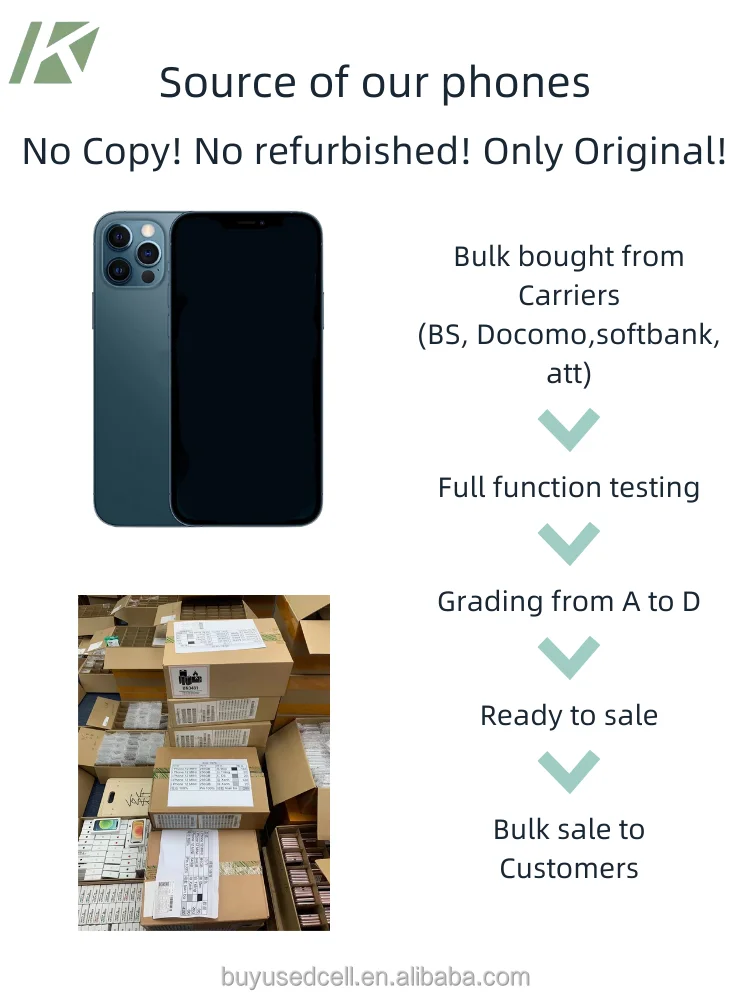 Wholesale Large Quantity Lots Carriers Grade Abc Second Hand Mobile Phone For Unlocked Original Iphone 12 Pro Promax Buy Asis Pre Owned Hso Docomo Softbank Att Sprint Dna Dnb Mobile Phone