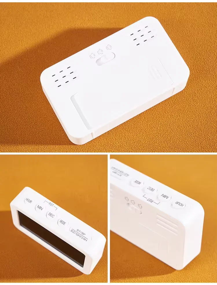 Desk Table Digital Lcd Clock Alarm 12/24-hour System Mini Home Office Students Night Light Clock With Temperature