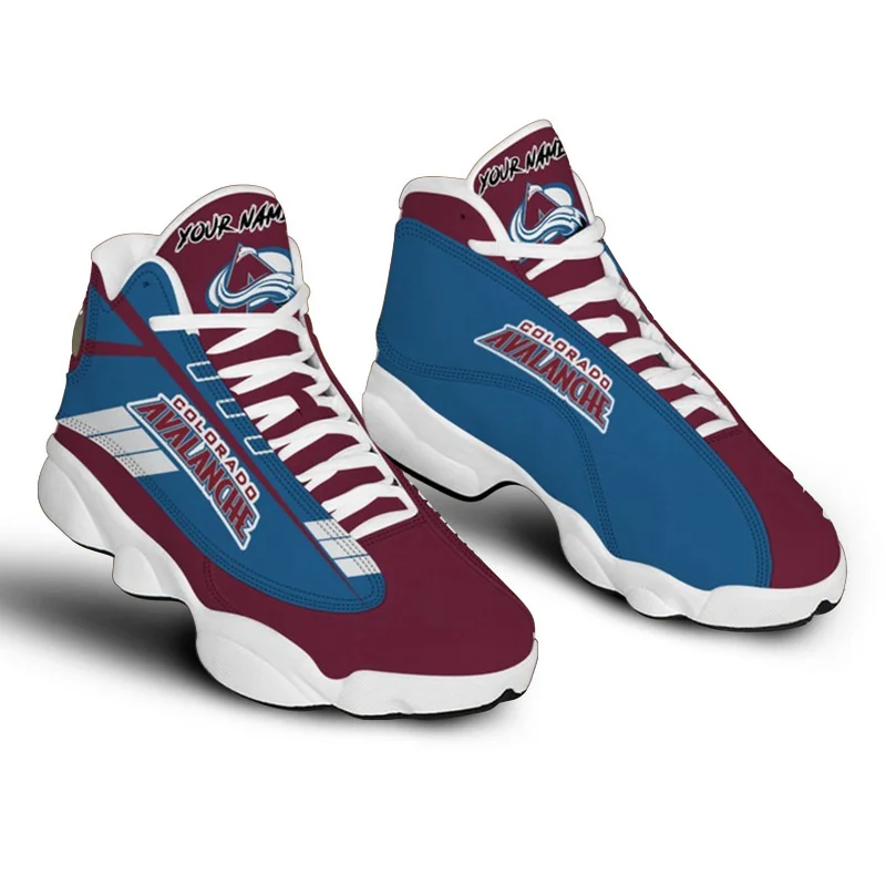 New Design Nhle Sport Team Logo Print Custom Basketball Shoes Edmonton