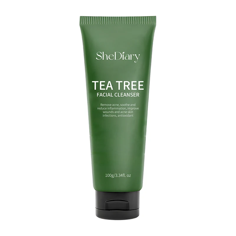 SheDiary OEM ODM Organic Whitening Calming Facial Cleanser Tea Tree Nourishing Moisturizing Blackhead Removal Cleanser