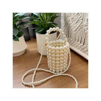 Factory outlet pearl flower basket-style purses women clutch Acrylic Pearl bags