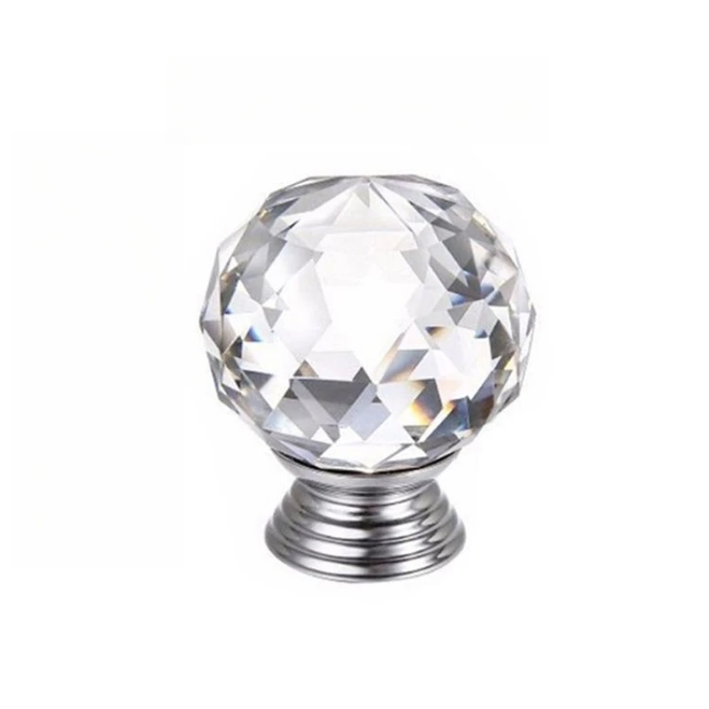 Door 30mm Drawer Kitchen Handles Small Cabinet Diamond Pulls Crystal Knob Handles for Furniture Cabinet Handles