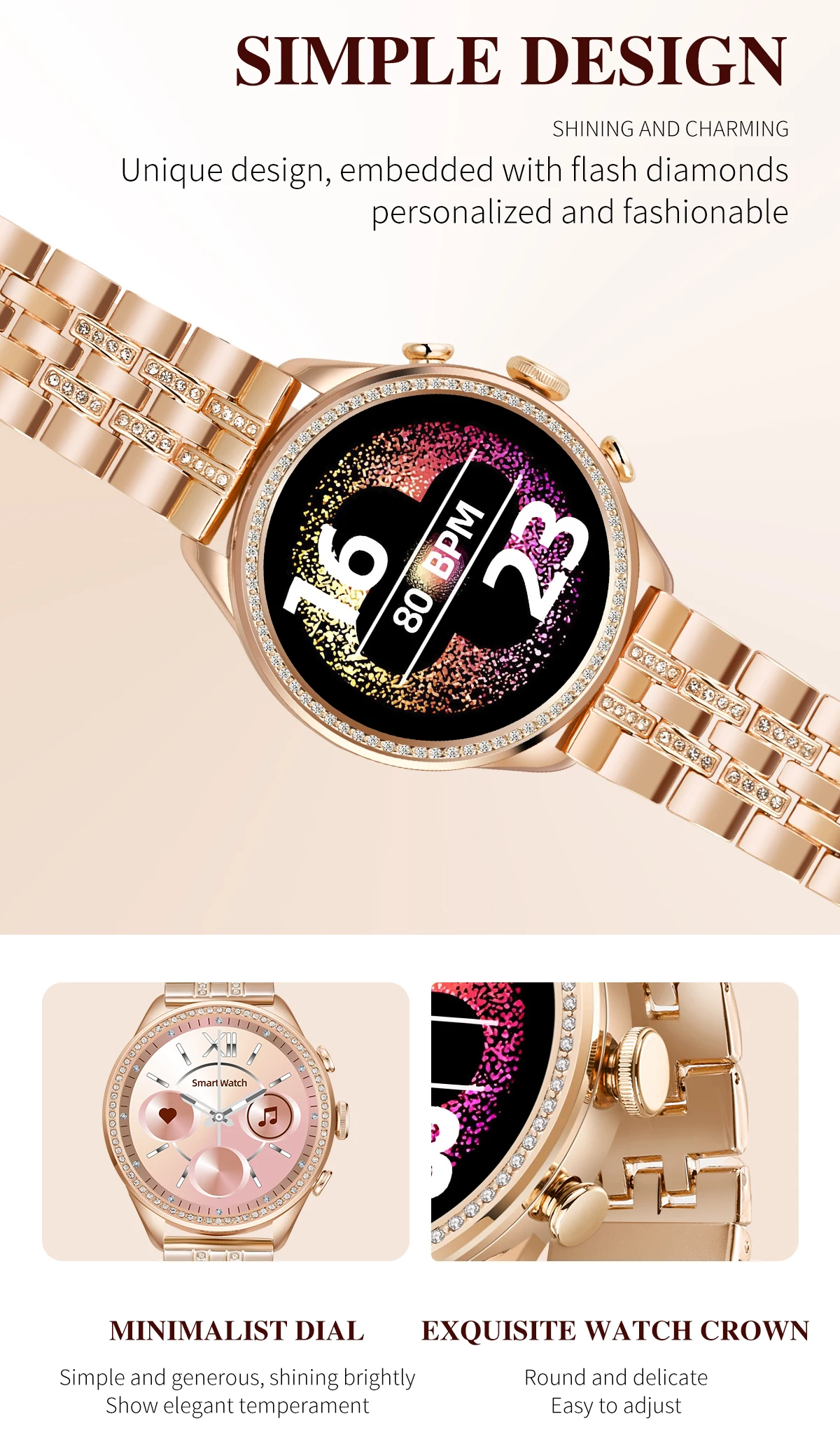 2023 The Latest Gen9 Smart Watch Women's Fashion Round Screen Watch ...