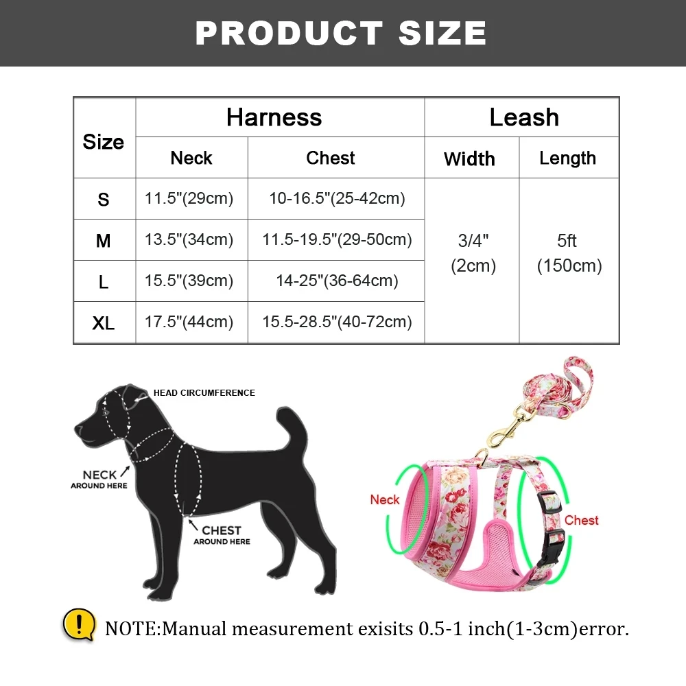 OEM Wholesale Pet Accessories Adjustable Walking Lead Soft Dog Harness And Leash Set manufacture