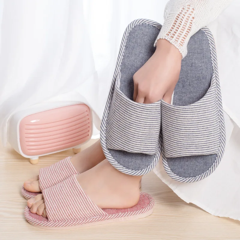 linen and cotton slippers