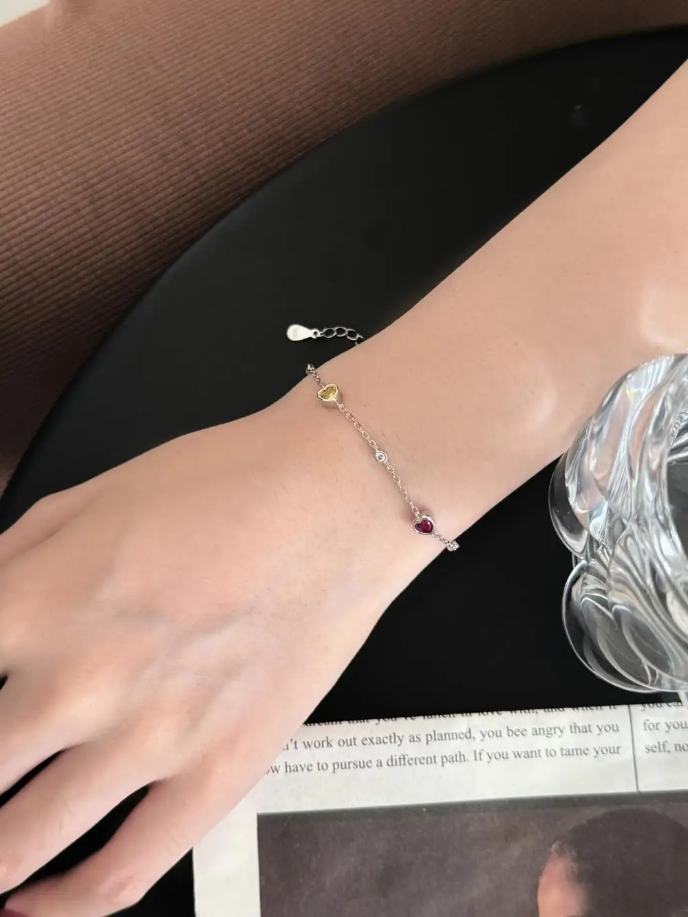 KAKODIY four-color heart-shaped bracelet 925 sterling silver chain women's lucky bracelet detail 2