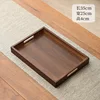 Black walnut colored tray with handle, 35*25cm