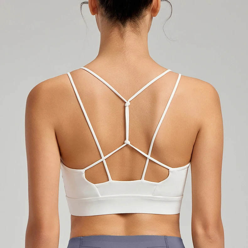 Women's Quick Dry Compression Sports Bra Adjustable Straps Cotton Padded Cross Back Reversible Lightweight Fitness Yoga XS XL