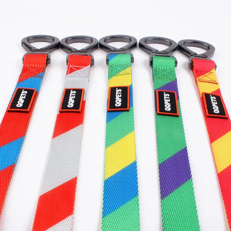 Стильный красный синий поводок для бега с логотипом собаки заготовки для сублимации карабин ремень для питомца с мягкой ручкой