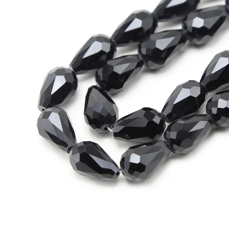 black teardrop beads