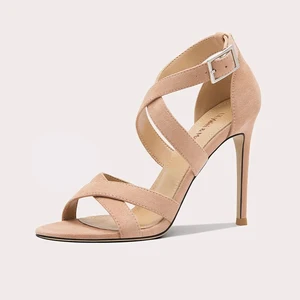 Ankle Buckle Summer Model Shoes for Women Large Size Fashionable Party High Heels Gladiator Fashion Sandals Ladies