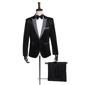 Stage Performance Small Suit Nightclub Fitness Host Annual Meeting Dress Men's Dance Performance Suit 2pcs