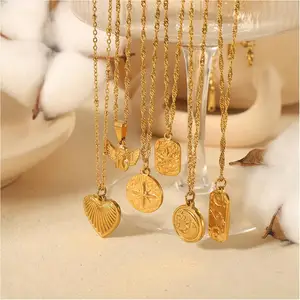 Necklace Designer Octagon Heart Street Girls Jewelry Tidal Current Direct Sales Daily Pendant Necklace Y2k Daily Christmas