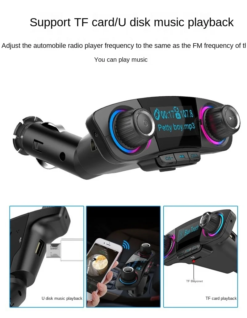 Bt06 Upgrade Handsfree Bluetooth Car Mp3 Player Usb 3.1a Fast Charger Bluetooth Adapter Buy