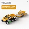 Yellow+ trailer+ speedboat