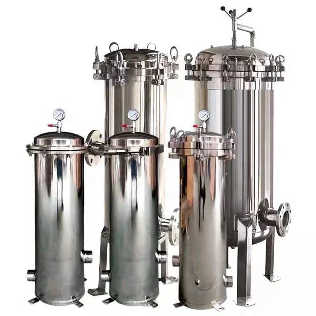 Stainless Steel Cartridge PP Filter Housing Water Storage Tank Precision 10/20/30/40 Inch Customization