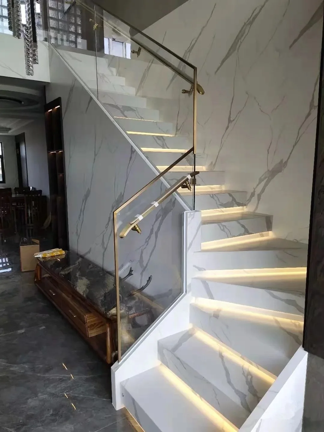 yuanda calacatta stone tiles engineered large slab black sintered stone slab wall interior-21